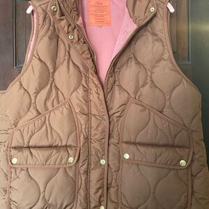 J. Crew Brown Quilted Puffer Vest